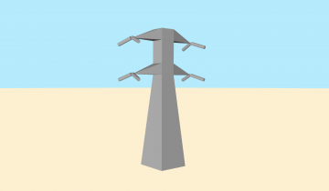 modelo 3D de torres e rede Modelo 3d de torres