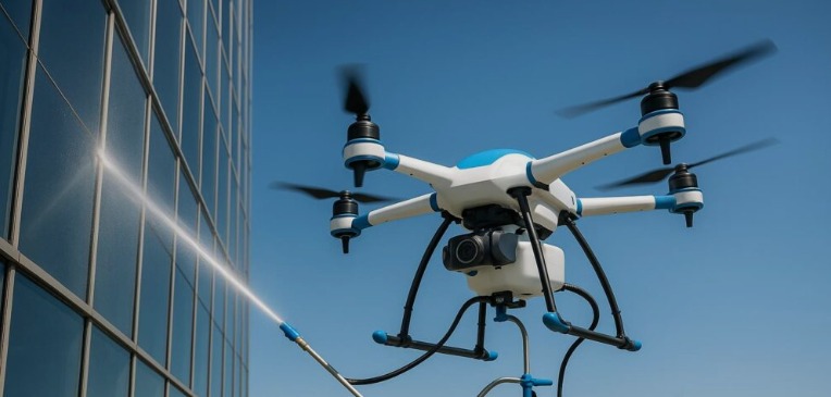 drone de alta tecnologia projetado para a limpeza