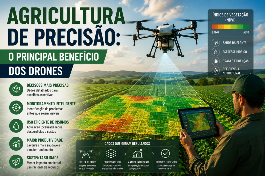 Agricultura de precisão: o principal benefício dos drones
